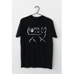 Tricou negru personalizat cu pisicuta Miau 2